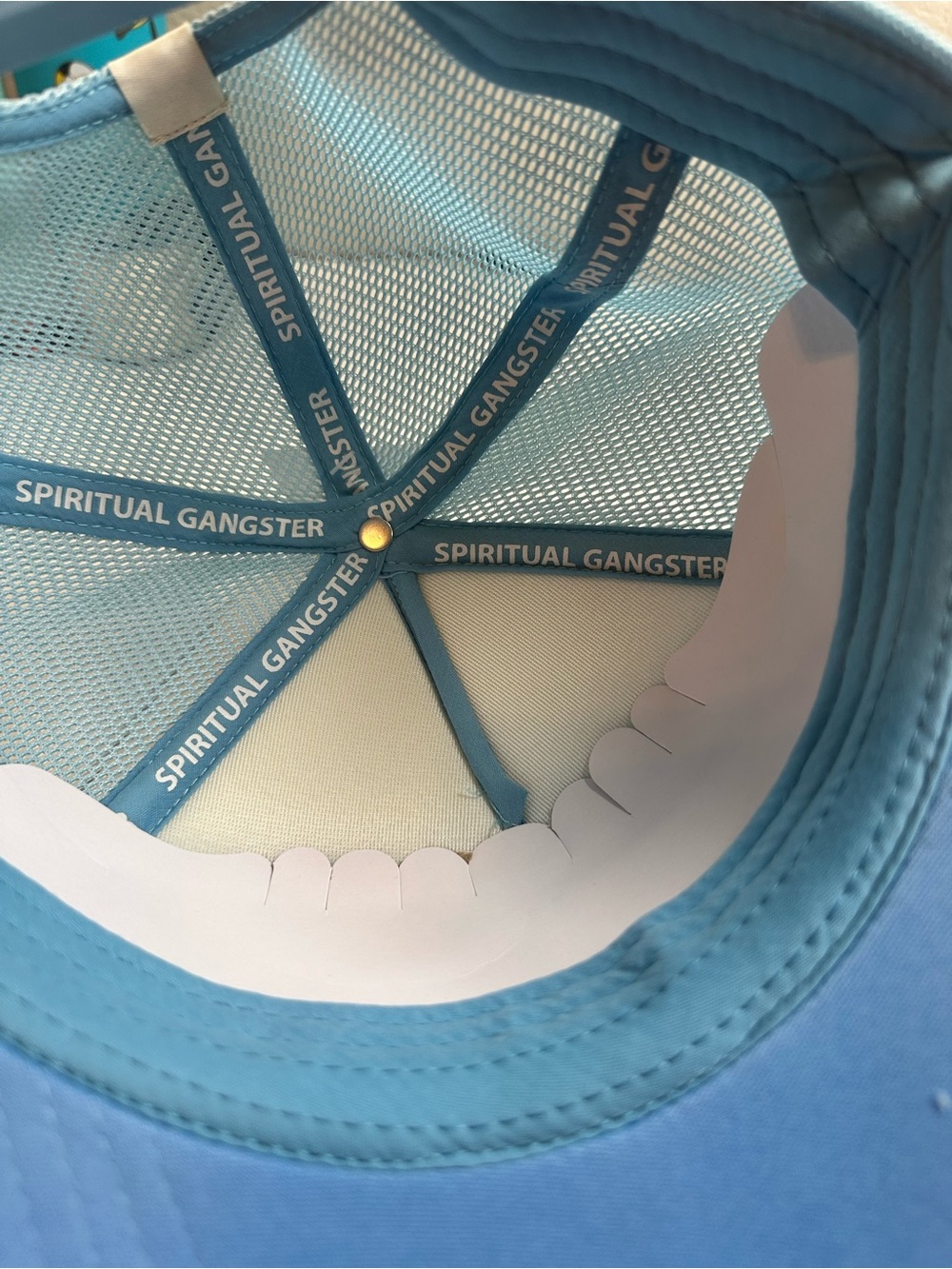 NWT Spiritual Gangster x Club Pilates Blue Trucker Hat Smiley Face Baseball Cap - Picture 5 of 7